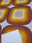 Awesome Rare Vintage Mid Century Retro 70s Yrl Brn Rounded Squares Lrg Fabric 