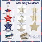 4th Of July Decorations Patriotic Wreath Pentagram Hanging Decor 4th Of July Wre