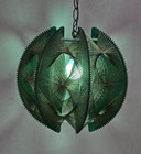 Vtg Green Secon Style String Light Lamp Mid Century Modern Hanging Chain Swag