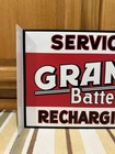 Grant Batteries Service Flange Sign Garage Double Sided Vintage Style Wall Decor