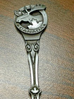 Vintage Made In Canada Spoon Pewter Moose   Maple Leaf Motifs 4 5  Souvenir