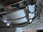 Vtg 80s Ludwig Acrolite 14 X 5 Snare Drum Blue Olive Badge W stand And Case