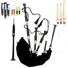 Scottish Highland Rosewood Bagpipe Fitted With Silver Mounts Black Cover   Cord