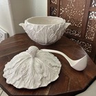 Majolica Cabbage Leaf Soup Tureen By Whittier Pottery 1978 With Lid And Ladle Ca