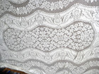 Vintage Tablecloth - Banquet Size Quacker Lace 102 X 144  - Minor Repair