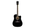 Open Box Fender Fa-125ce Dreadnought A e Guitar - Black W  Walnut Fb