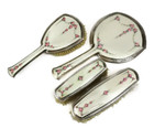 4 Piece Sterling Silver   Guilloche Enamel Vanity Set By R  Blackinton Company
