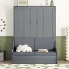 Queen Size Murphy Bed W  Cushion Modern Wood Wall Bed Sofa Chair For Living Room