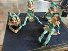4 -vintage Occupied Japan Pixie Elf  Ceramic Figurine Read 