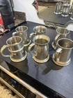 English Pewter Beer Stein Mugs  Sheffield And Stieff Set Of 6