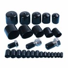 16mm To 70mm Black red End Caps End Covers For Tubes Rods Threads Rubber Plastic