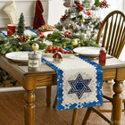 Hexagram Hanukkah Table Runner  Star Of David Jewish Menorah Passover Chanukah H