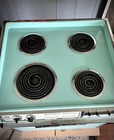 1960 s Vintage Ge M64 Turquoise Stove Oven 27  Drop In Range Robin Egg Blue