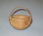 Old Antique Vtg Ca 1910s True Rare Miniature One Egg Splint Basket Great Mini