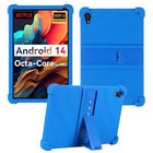 Case For Urao C107 Tablet  Kids Friendly Soft Silicone Adjustable Stand Blue