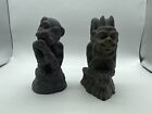 Pair Of Gargoyle Statue Gothic Vintage Figurine Statues Mythical Medieval