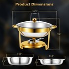 4 Pack 9qt Round Chafing Dish Buffet Set 316 Stainless Steel Gold W glass Lids