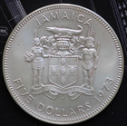 1973 Jamaica 5 Dollars 1 29oz  Troy Asw Silver Franklin Mint 45mm Lvb1 621