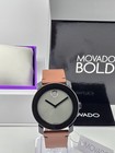 Movado Bold Gray Dial Brown Leather Band Men   s Watch - 3600442   395 Msrp 