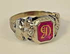 Vintage Loyal Order Of Moose Pap 10k Y Gold Men s Redstone Ring S13 7 2g  d         