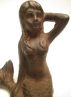 Cast Iron Mermaid Statue Rustic Seashore Nautical Decor Beach House Home Decor