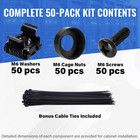 50 Pack M6 X 16mm Rack Mount Cage Nuts  Screws   Washers For Server Cabinet  Net
