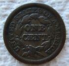 1853 Braided Hair Copper Large Cent Rare Date Type Coin Chocolate Brown Vf