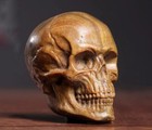 Natural Sandalwood Carved Skull Statue Wood Art Sculpture Decor