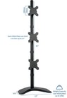 Triple Vertical Lcd Monitor Height Adjustable Desk Mount Stand For 3 Screens Up