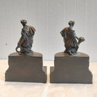 Vtg Set Of 2 Neoclassical Style Cast Iron Muses Bookends  8  Tall