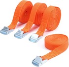 6pcs Heavy Duty Cargo Tie-down Strap With Metal Buckle     Secure Car   Truck Use