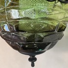 Vintage Mcm Green Glass Hanging Pine Apple Grenade Shaped Swag Lamp Mid Century