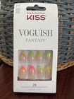 Lot 2 Nib Kiss Voguish Fantasy Nail Kits  Medium Almond 80s 90s Retro Nails