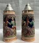 Pair Of Vintage Mid Century Original Gerzit W German Beer Stines Stunning Detail