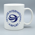 Denver International Airport Mug Grand Opening Vintage 1995 White Ceramic Dia