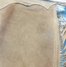 Vtg Brown Leather Fringed Chaps Zipper Sides No Brand Seen Western Style