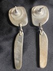 Sterling Silver Turquoise Long Drop Earrings Signed Af Southwest Artisan
