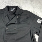 Chef Revival Mens M Black Long Sleeve Button Up Chef Jacket W  Sleeve Pocket