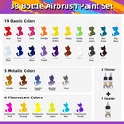 Somime 30 Colors Acrylic Airbrush Paint Set With 2 Thinners And 1 Cleaner