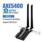 Ax5400 Wifi 6e Pcie Card For Gaming Desktop 5400mbps Tri-band Bluetooth 5 3 6ghz