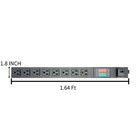 8 Outlet Rack Mount Pdu W  Digital Display  20a 125v  10ft 12awg Heavy Duty Cord