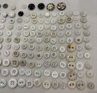 Lot Of 190 Vtg Antique White Gray Black China Glass Porcelain Buttons Variety