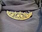 Vintage Swarovki Signed Tiara Necklase Earrings Bridal Set Blue Suede Pouch