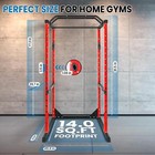 Power Cage Squat Rack Stand Adjustable Safety Bars Strength Training For Home Us