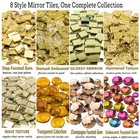 500g Variety Gold Mirror Mosaic Tiles For Crafts  Assorted Texture Glass Piec   