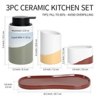 Kitchen Sink Caddy Set     4-piece Ceramic Foaming Soap Dispenser 12oz With Spo   