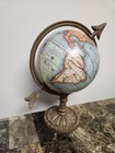 Desktop Earth Terrestrial Globe Cast Iron Base Paris France Olde Old World