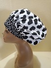 Hearts Black Women s Bouffant Surgical Scrub Hat cap Handmade
