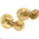 Chanel Coco Cc Logo Gold Plated Round Cufflinks Used Authentic