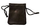 4 Black Genuine Leather Small 3  Drawstring Pouch Bag Jewelry Coin Renaissance